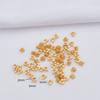 100PCS 18K Gold Filled Placer Gold Spacer Beads Rectangle Silver Rose Gold Large Hole For Jewelry Making DIY Beads Doki Decor   