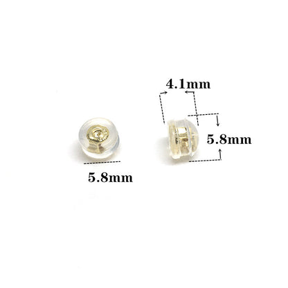 50PCS 18K Gold Filled Silicone Earring Backs Hamburger Star Ear Stoppers Clear Silver Rose Gold Replacement Environmental For Jewelry Making DIY Earrings Backs Doki Decor   