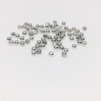 700PCS 18K Gold Filled Crimp Beads Spacer Beads Round Circle White Gold Silver Large Hole Charm For Jewelry Making DIY Beads Doki Decor   