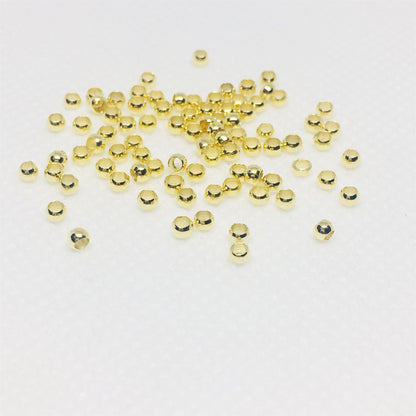 700PCS 18K Gold Filled Crimp Beads Spacer Beads Round Circle White Gold Silver Large Hole Charm For Jewelry Making DIY Beads Doki Decor   