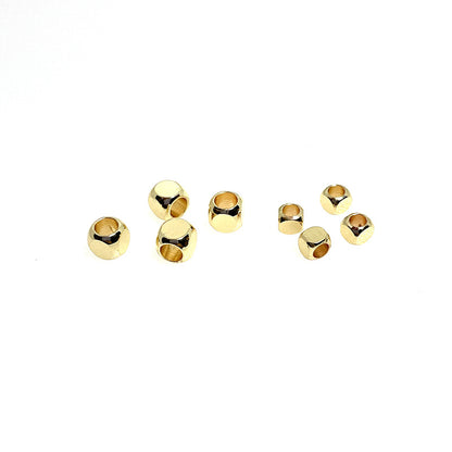 100PCS 18K Gold Filled Spacer Beads Cube Square Large Hole Charm For Jewelry Making DIY Beads Doki Decor   