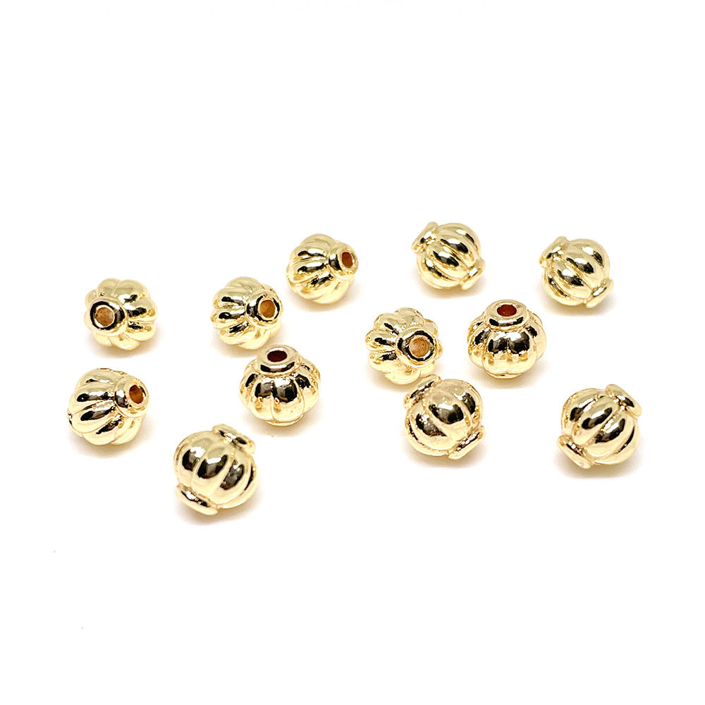 100PCS 18K Gold Filled Spacer Beads Lantern Large Hole Charm For Jewelry Making DIY Beads Doki Decor 14K Gold  