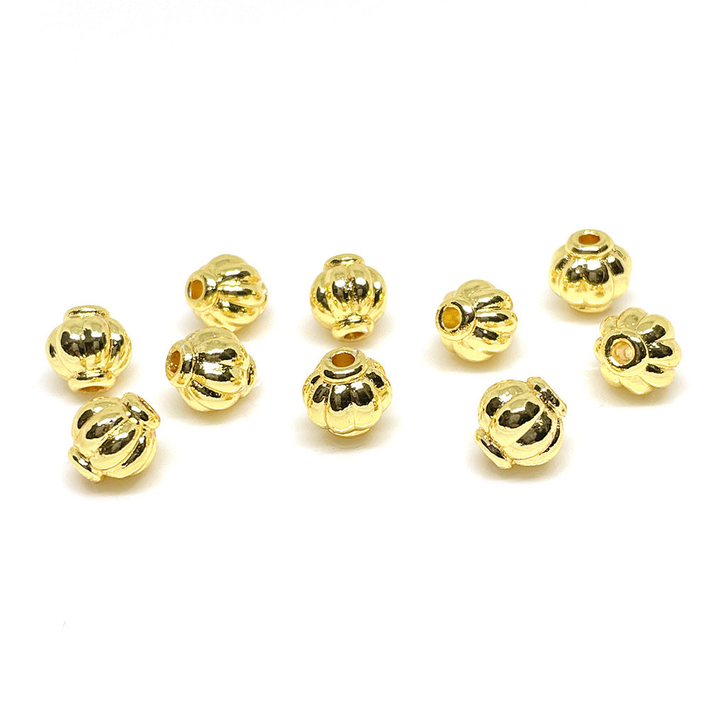 100PCS 18K Gold Filled Spacer Beads Lantern Large Hole Charm For Jewelry Making DIY Beads Doki Decor 18K Gold  