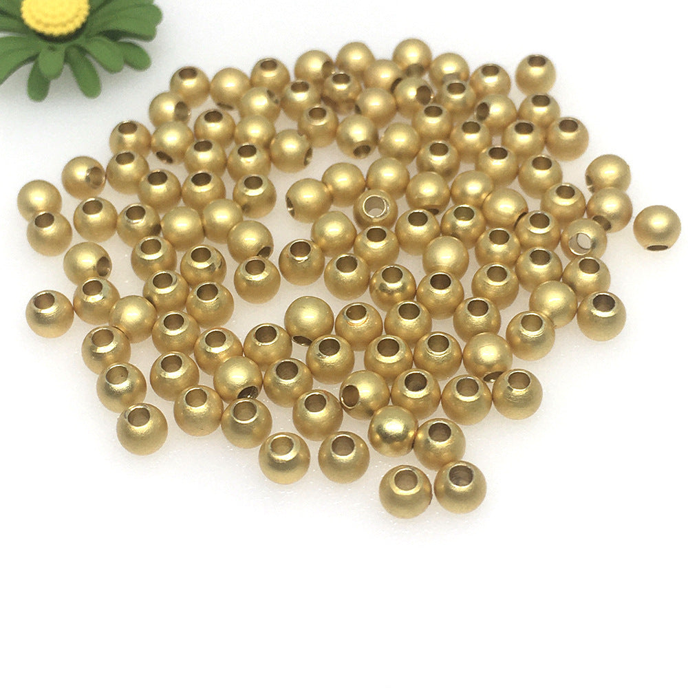 100PCS 18K Gold Filled Spacer Beads Smooth Ball Round Placer Gold White Gold Rose Gold Silver Large Hole For Jewelry Making DIY Beads Doki Decor Placer Gold 2mm 