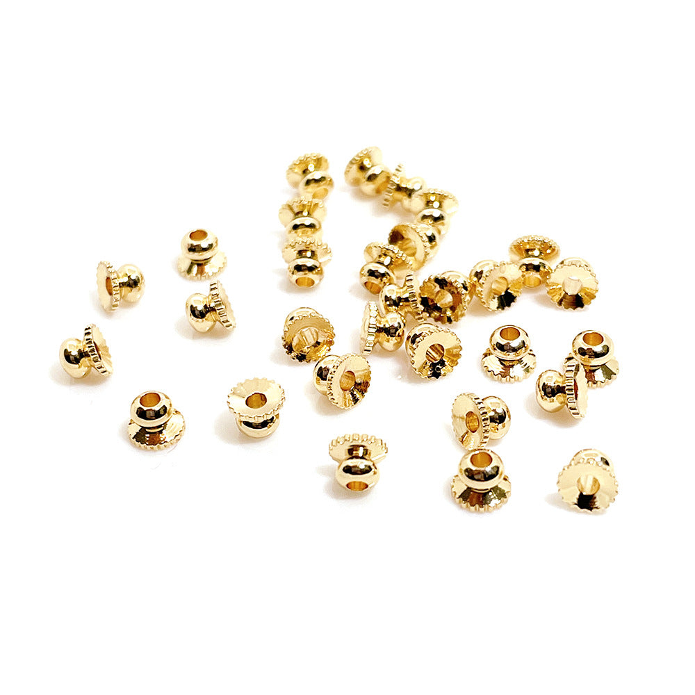 100PCS 18K Gold Filled Spacer Beads Tray Hat Flowerpot Large Hole Charm For Jewelry Making DIY Beads Doki Decor 14K Gold  