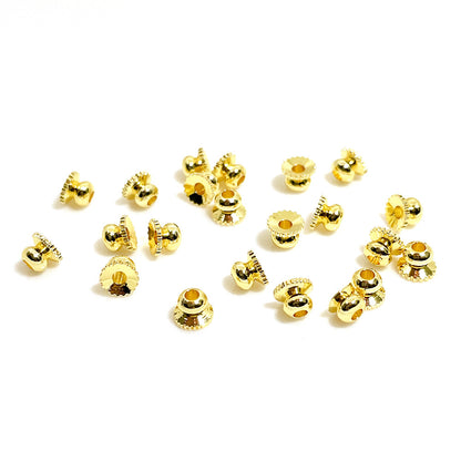 100PCS 18K Gold Filled Spacer Beads Tray Hat Flowerpot Large Hole Charm For Jewelry Making DIY Beads Doki Decor 18K Gold  