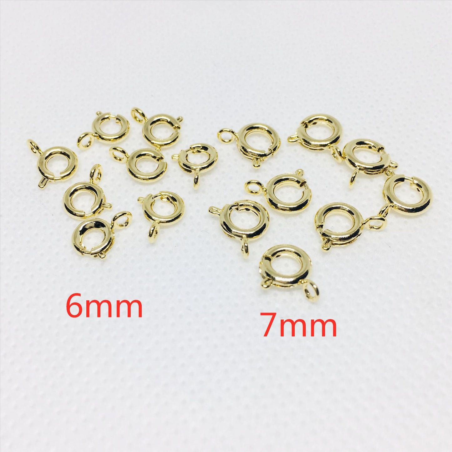 50PCS 18K Gold Filled Spring Clasps Circle With Loop White Gold For Jewelry Making Finding Kits Repair Clasps Doki Decor   