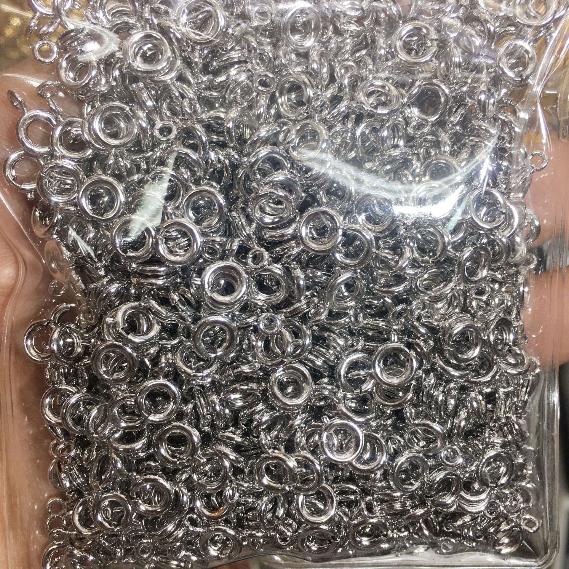 50PCS 18K Gold Filled Spring Clasps Circle With Loop White Gold For Jewelry Making Finding Kits Repair Clasps Doki Decor White Gold 6mm 