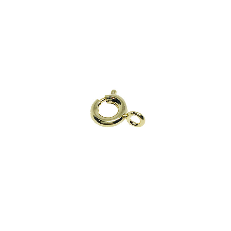 50PCS 18K Gold Filled Spring Clasps Circle With Loop White Gold For Jewelry Making Finding Kits Repair Clasps Doki Decor   