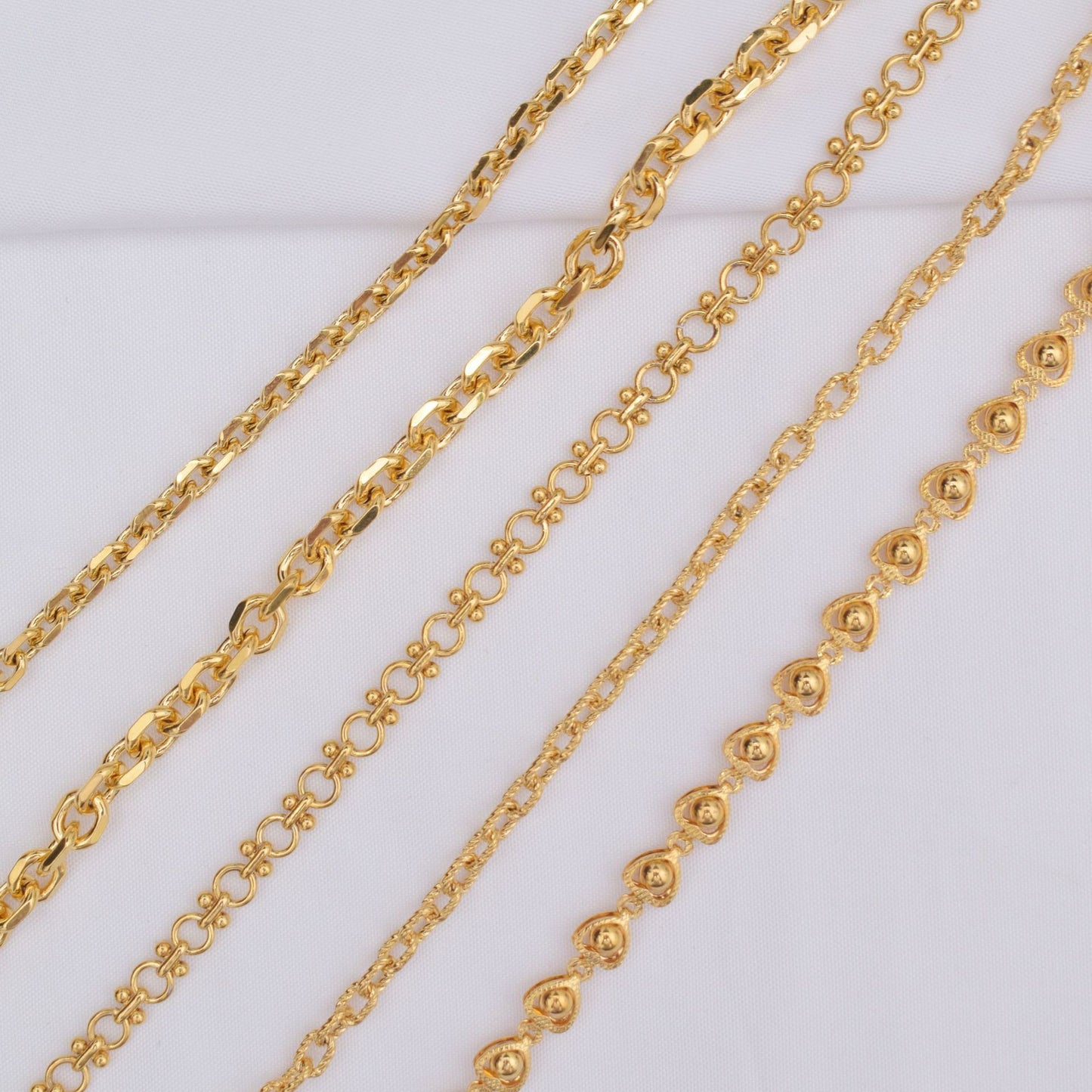 6.56 Feet/2M 24K Gold Filled Circle Heart Necklace Bracelet Chains Roll For Jewelry Making Kit Chains Doki Decor   