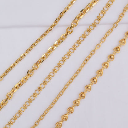 6.56 Feet/2M 24K Gold Filled Circle Heart Necklace Bracelet Chains Roll For Jewelry Making Kit Chains Doki Decor   