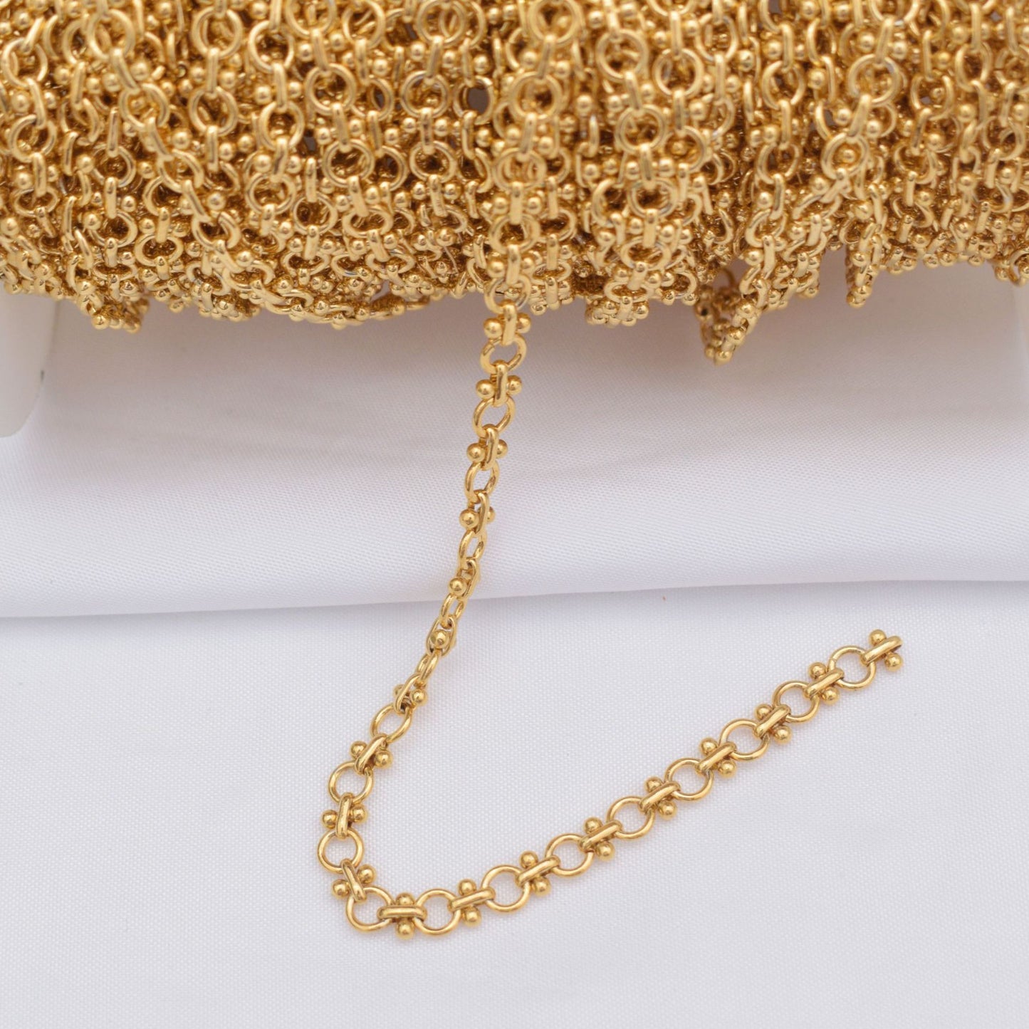 6.56 Feet/2M 24K Gold Filled Circle Heart Necklace Bracelet Chains Roll For Jewelry Making Kit Chains Doki Decor   