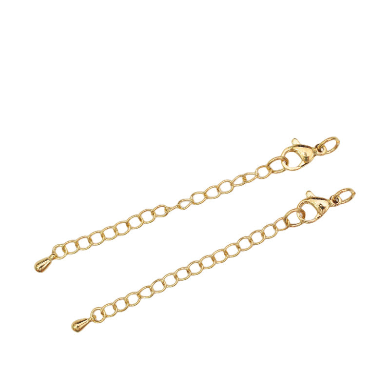 10PCS 24K Gold Filled Extend Chains Extenders With Lobster Claw Clasps For Jewelry Making Finding Kits Repair Clasps Doki Decor   