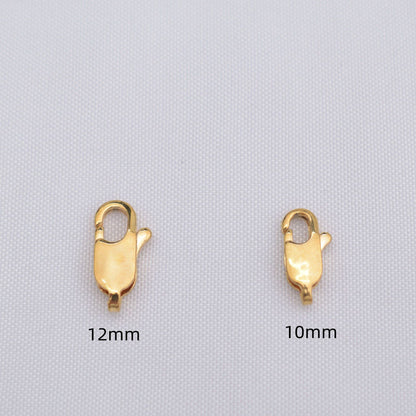 20PCS 24K Gold Filled Lobster Claw Clasps 10mm 12mm For Jewelry Making Finding Kits Repair Clasps Doki Decor   