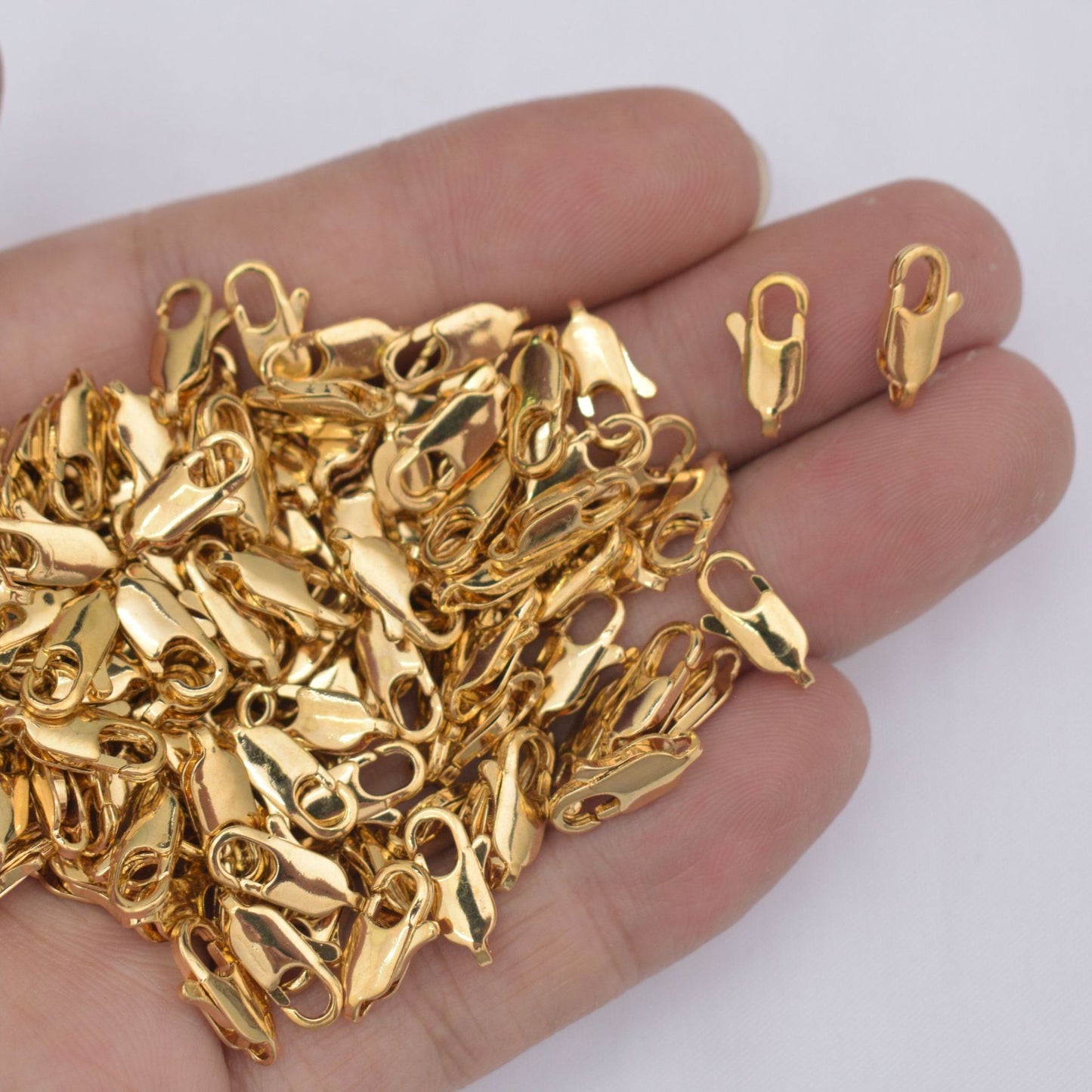 20PCS 24K Gold Filled Lobster Claw Clasps 10mm 12mm For Jewelry Making Finding Kits Repair Clasps Doki Decor   