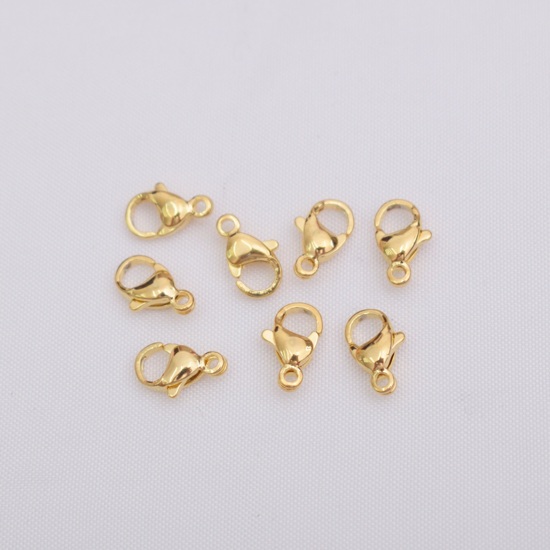 20PCS 24K Gold Filled Lobster Claw Clasps Spring Clasps With Loop For Jewelry Making Finding Kits Repair Clasps Doki Decor Lobster Claw Clasps-10mm-without ring  