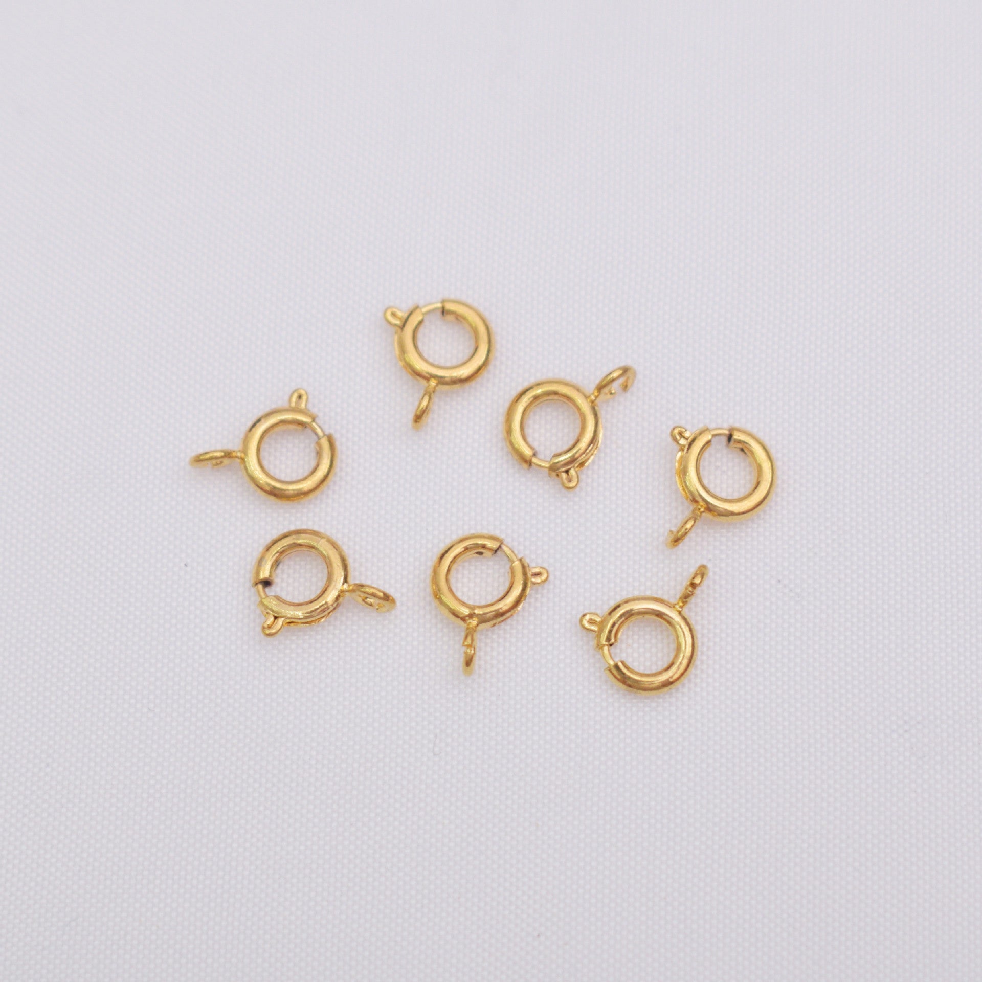 20PCS 24K Gold Filled Lobster Claw Clasps Spring Clasps With Loop For Jewelry Making Finding Kits Repair Clasps Doki Decor Spring Clasps-6mm  