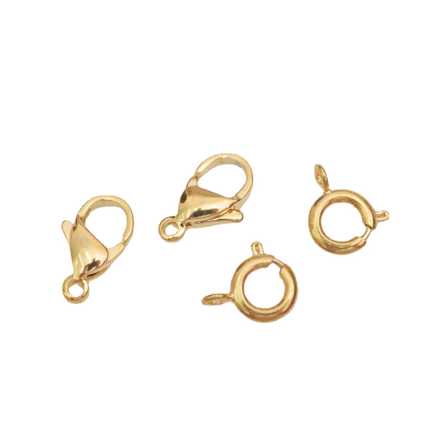 20PCS 24K Gold Filled Lobster Claw Clasps Spring Clasps With Loop For Jewelry Making Finding Kits Repair Clasps Doki Decor   