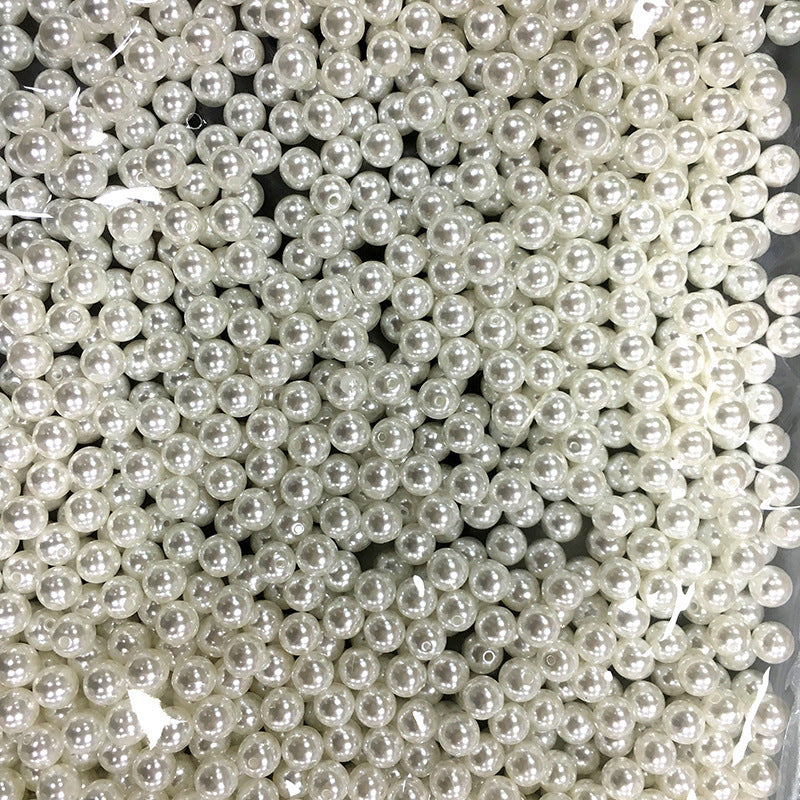 100PCS ABS Plastic Pearls 3mm 12mm With Hole For Jewelry Making Wholesale Pearls Doki Decor   