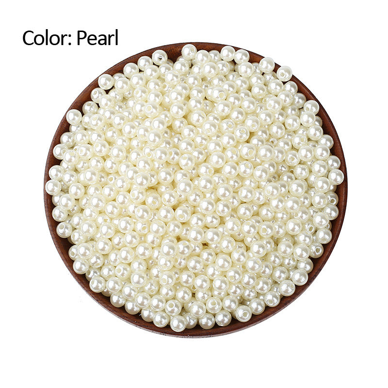 100PCS ABS Plastic Pearls 3mm 12mm With Hole For Jewelry Making Wholesale Pearls Doki Decor Pearl With Hole 3mm