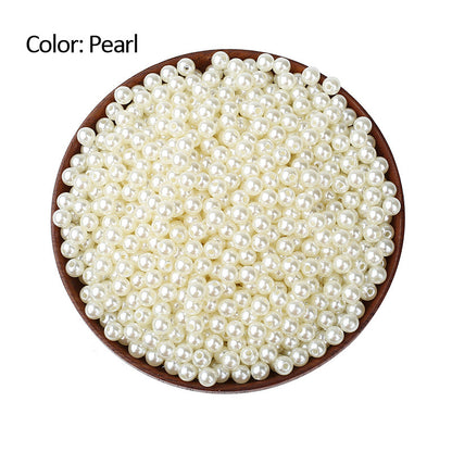 100PCS ABS Plastic Pearls 3mm 12mm With Hole For Jewelry Making Wholesale Pearls Doki Decor Pearl With Hole 3mm