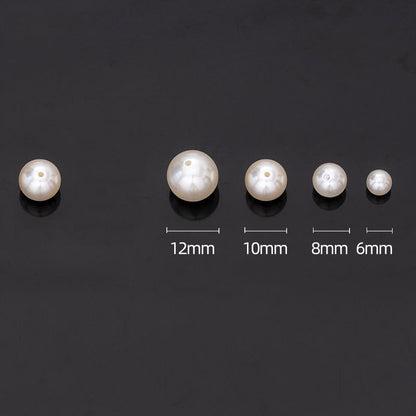 100PCS ABS Plastic Pearls Round With Half Hole For Jewelry Making Wholesale Pearls Doki Decor   