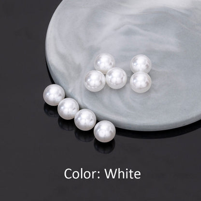 100PCS ABS Plastic Pearls Round With Half Hole For Jewelry Making Wholesale Pearls Doki Decor   