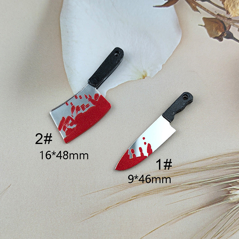 10PCS Alloy Pendants Bleeding Knife Resin Arcrylic Halloween Jewelry Making Findings Supplies DIY Pendants Doki Decor 1  