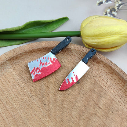 10PCS Alloy Pendants Bleeding Knife Resin Arcrylic Halloween Jewelry Making Findings Supplies DIY Pendants Doki Decor   