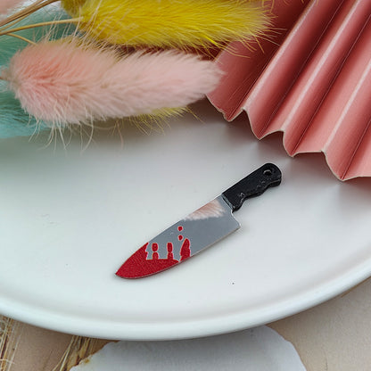 10PCS Alloy Pendants Bleeding Knife Resin Arcrylic Halloween Jewelry Making Findings Supplies DIY Pendants Doki Decor   