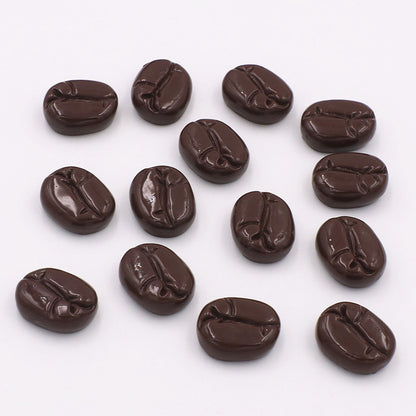 10PCS Alloy Pendants Coffee Bean With Loop Resin Jewelry Making Findings Supplies Pendants Doki Decor Without Loop  