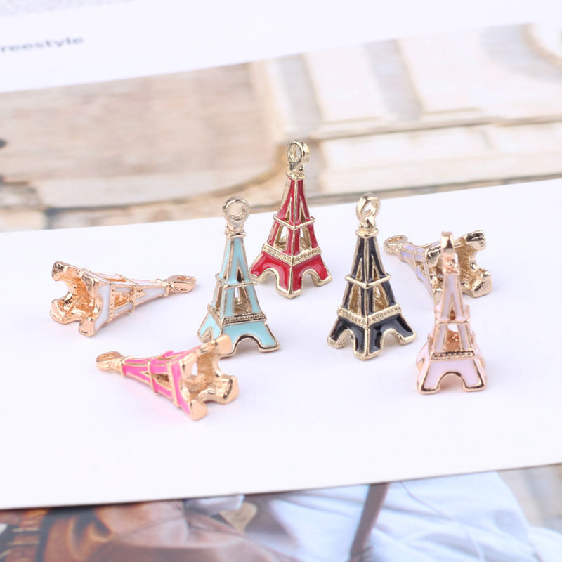 10PCS Alloy Pendants Eiffel Tower Resin Jewelry Making Findings Supplies Pendants Doki Decor   