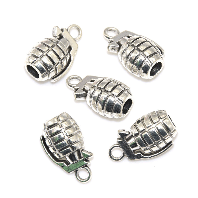 20PCS Alloy Pendants Grenade Bomb For Jewelry Making Findings Supplies DIY Pendants Doki Decor Silver  