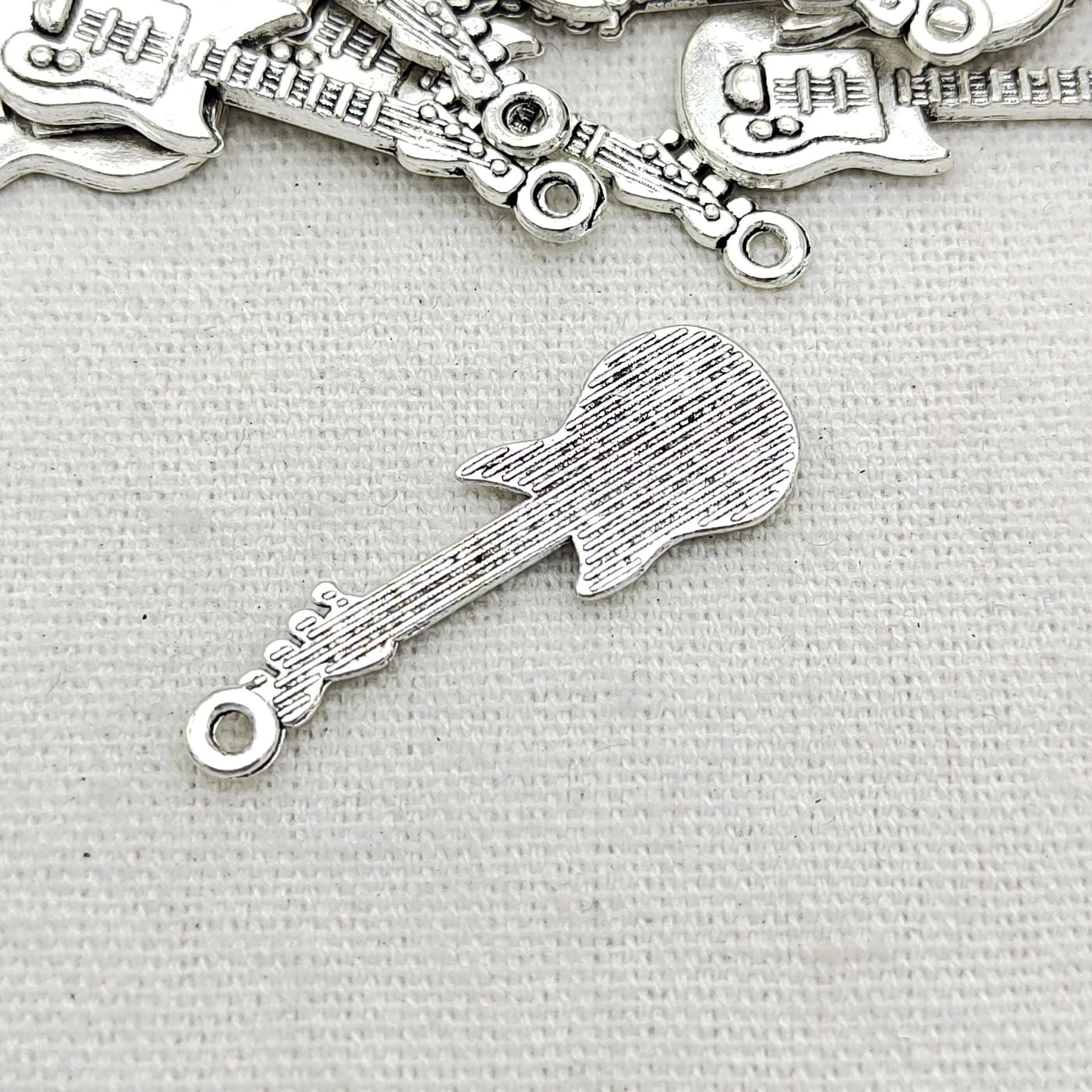 100PCS Alloy Pendants Guitar Jewelry Making Findings Supplies DIY Pendants Doki Decor   