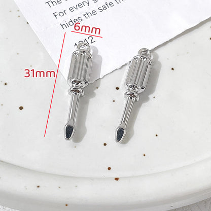 5PCS Alloy Pendants Hammer Wrench Screwdriver Scissor Axe Tools Jewelry Making Findings Supplies Pendants Doki Decor 9  