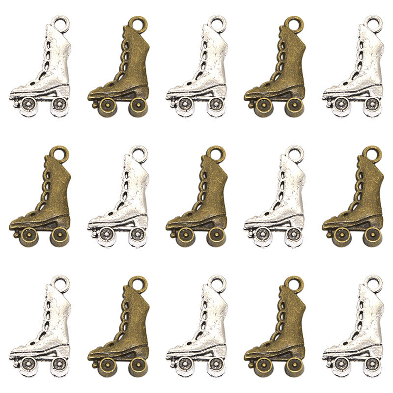 100PCS Alloy Pendants High Boots Skate Shoes For Jewelry Making Findings Supplies DIY Pendants Doki Decor   