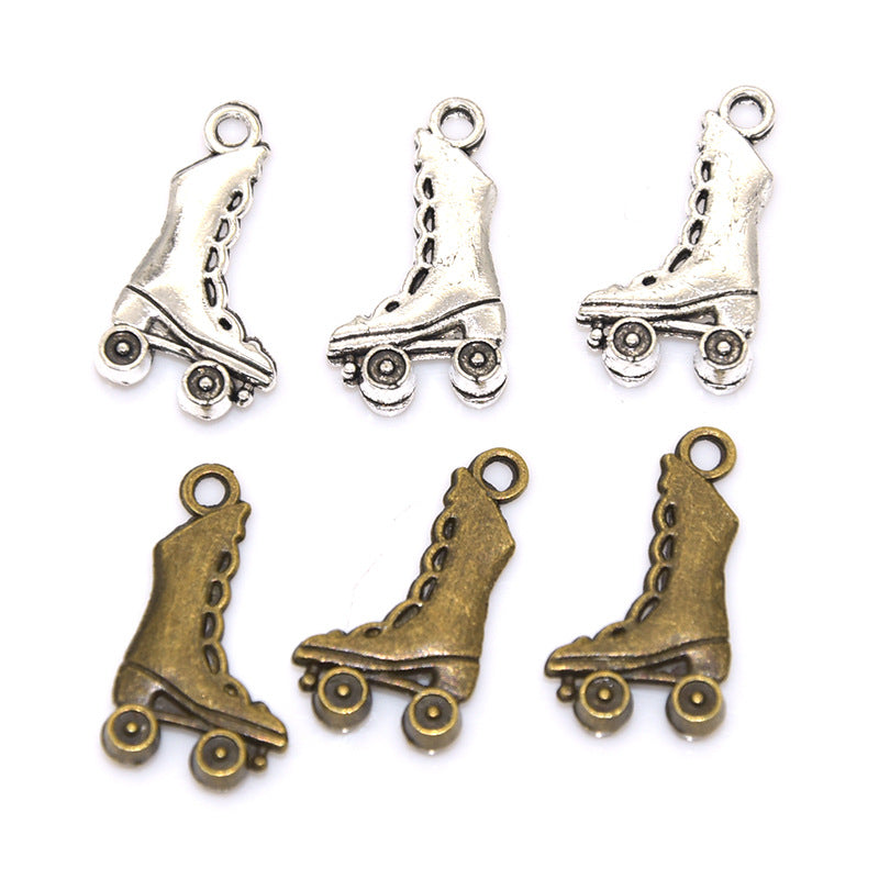 100PCS Alloy Pendants High Boots Skate Shoes For Jewelry Making Findings Supplies DIY Pendants Doki Decor   