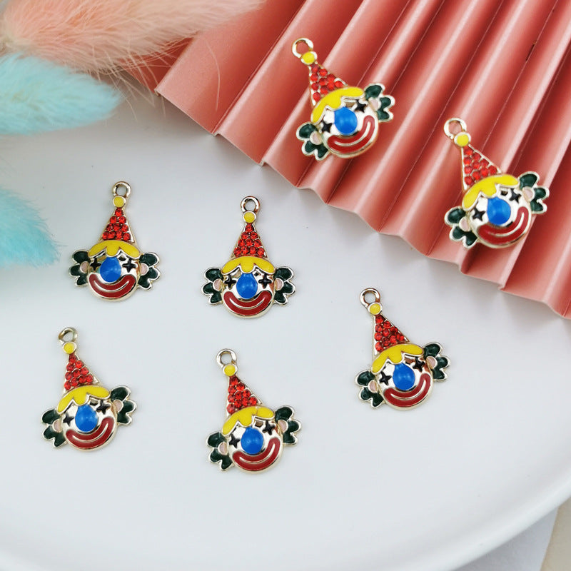 10PCS Alloy Pendants Joker Rhinestone Jewelry Making Findings Supplies DIY Pendants Doki Decor   