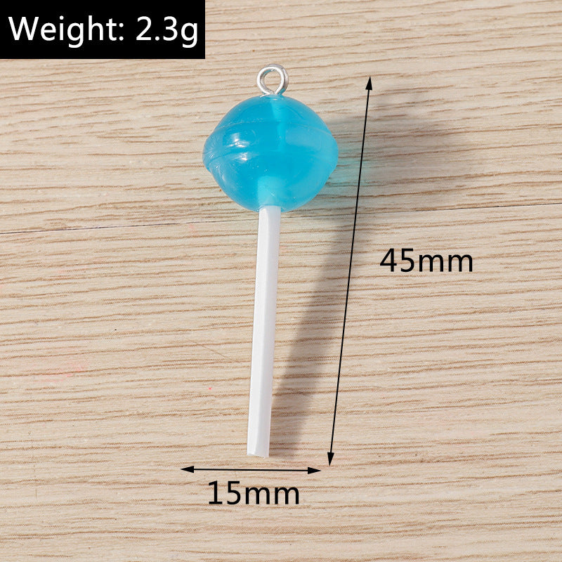 10PCS Alloy Pendants Lollipop Sugar With Loop Resin Jewelry Making Findings Supplies Pendants Doki Decor   