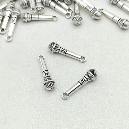 100PCS Alloy Pendants Microphone Jewelry Making Findings Supplies DIY Pendants Doki Decor   