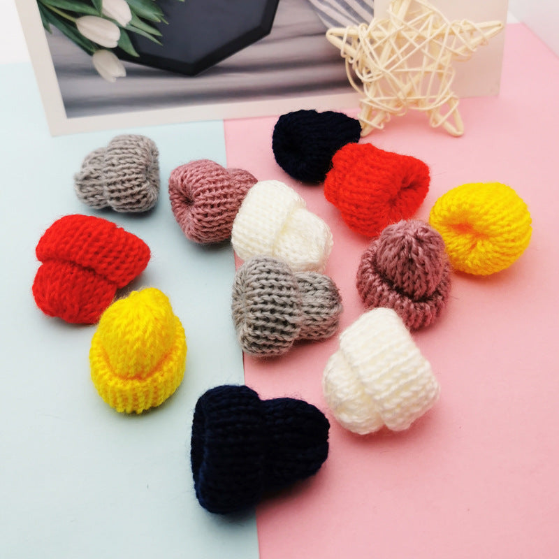 10PCS Woolen Pendants Mini Beanie Hat Jewelry Making Findings Supplies DIY Pendants Doki Decor   