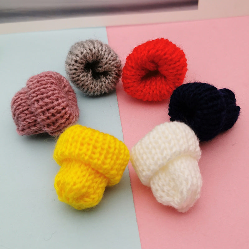 10PCS Woolen Pendants Mini Beanie Hat Jewelry Making Findings Supplies DIY Pendants Doki Decor   