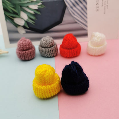 10PCS Woolen Pendants Mini Beanie Hat Jewelry Making Findings Supplies DIY Pendants Doki Decor   