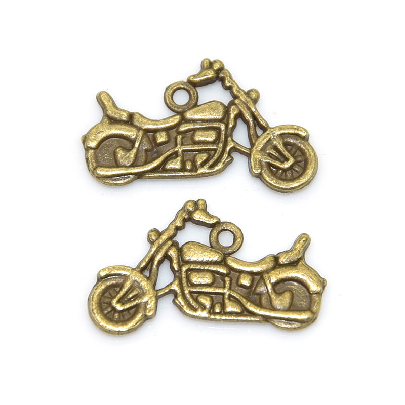 100PCS Alloy Pendants Motorcycle Jewelry Making Findings Supplies DIY Pendants Doki Decor Bronze  