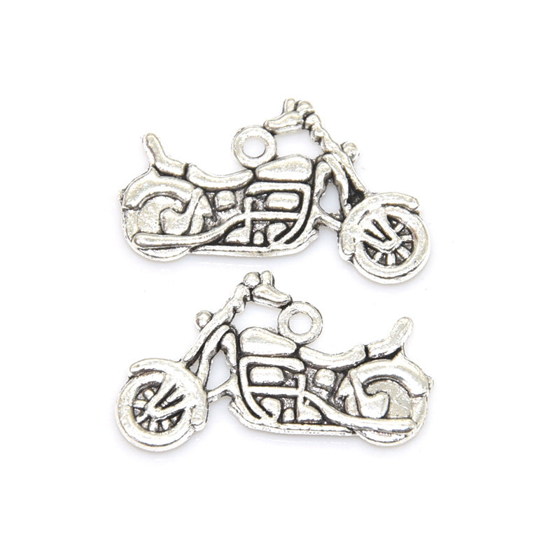 100PCS Alloy Pendants Motorcycle Jewelry Making Findings Supplies DIY Pendants Doki Decor Silver  