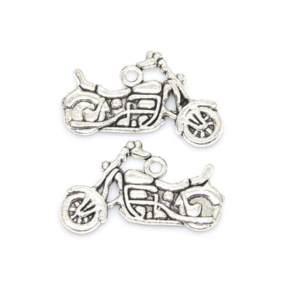 100PCS Alloy Pendants Motorcycle Jewelry Making Findings Supplies DIY Pendants Doki Decor Silver  