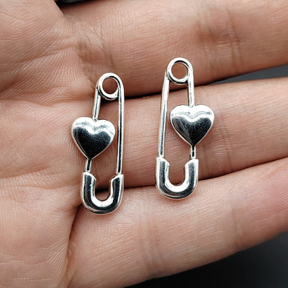 100PCS Alloy Pendants Paper Clip Heart Jewelry Making Findings Supplies DIY Pendants Doki Decor   