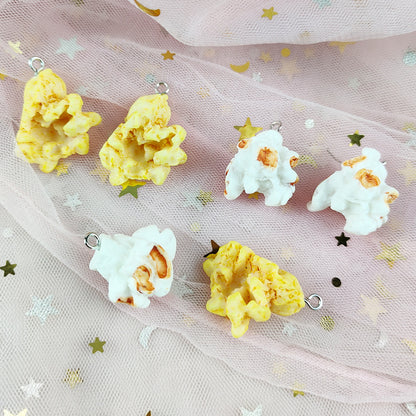 10PCS Alloy Pendants Popcorn Food Resin Jewelry Making Findings Supplies DIY Pendants Doki Decor   