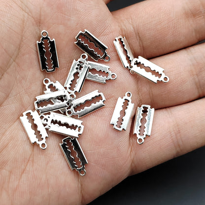 300PCS Alloy Pendants Razor Blade Jewelry Making Findings Supplies DIY Pendants Doki Decor   