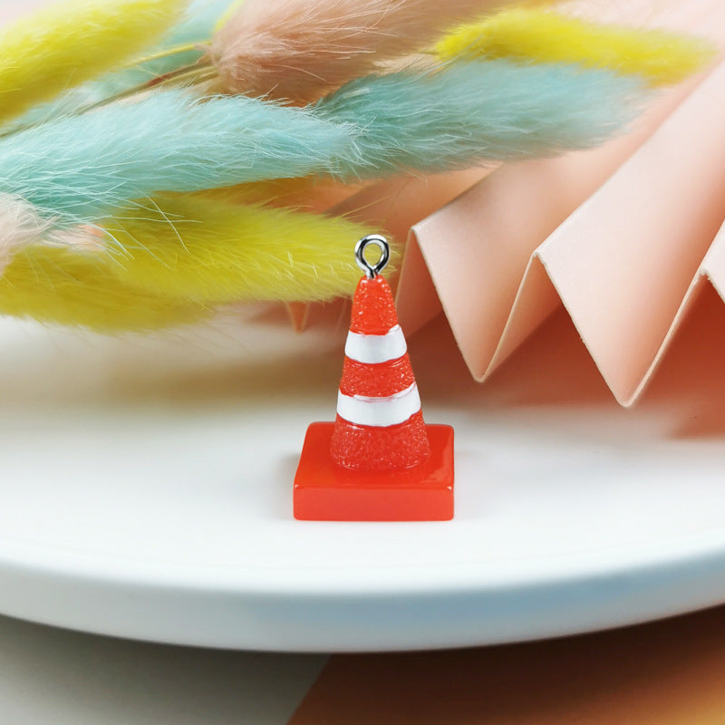 10PCS Alloy Pendants Road Cone Resin Jewelry Making Findings Supplies Pendants Doki Decor   